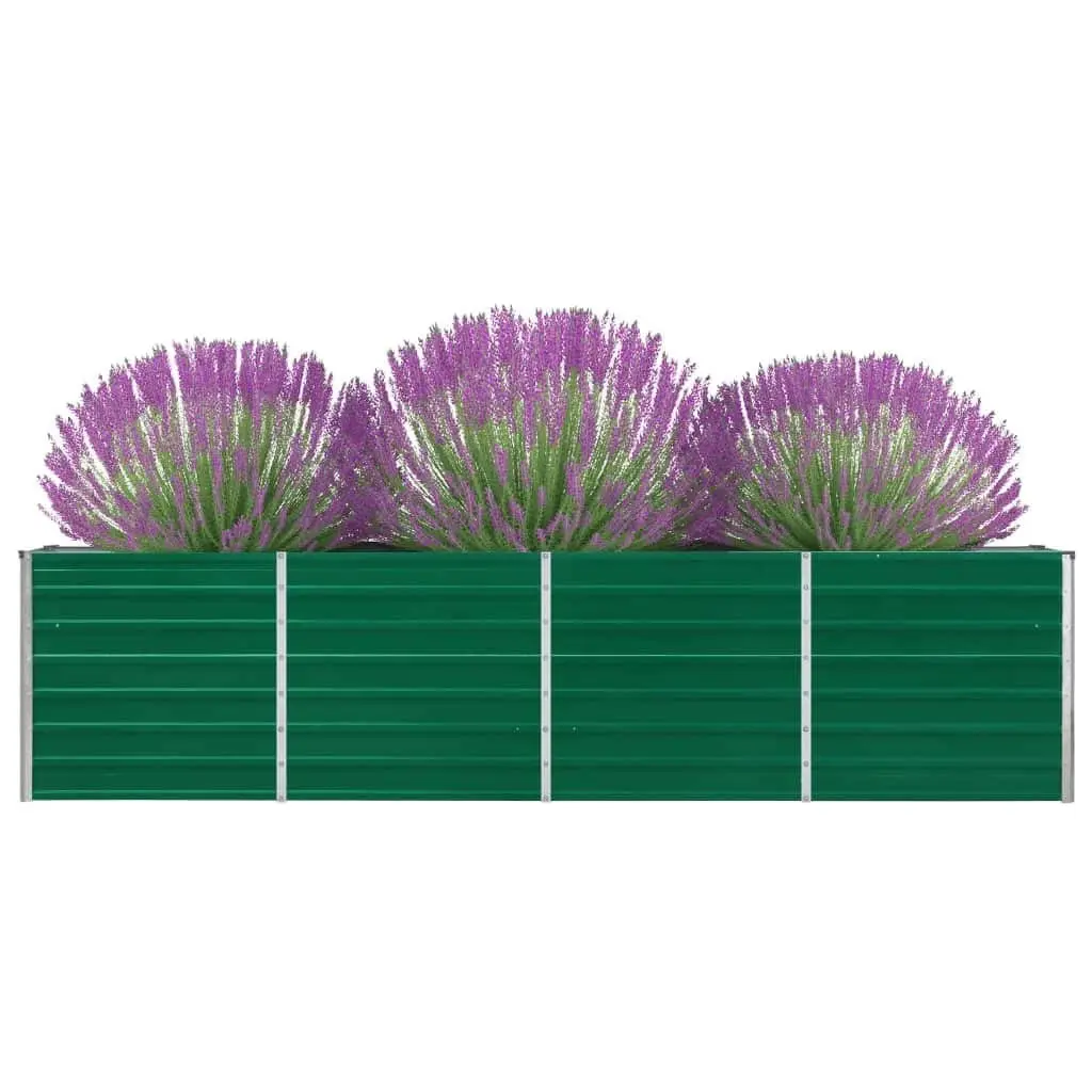 Raised Garden Bed Galvanised Steel Outdoor Planter Box Green 320x40x77cm