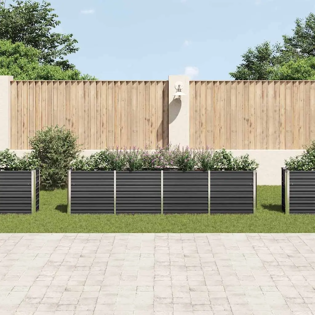 Raised Garden Bed 320x40x77 cm Galvanised Steel Anthracite Planter Box