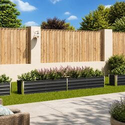Versatile Anthracite Steel Raised Garden Bed for Home Gardening