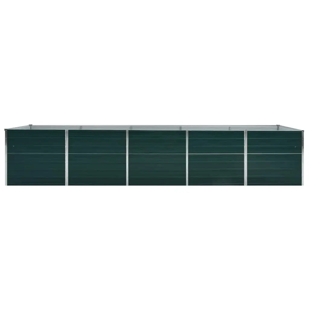 Galvanised Steel Raised Planter Box Outdoor 400x80x45cm Green for Flowers Vegetables Herbs