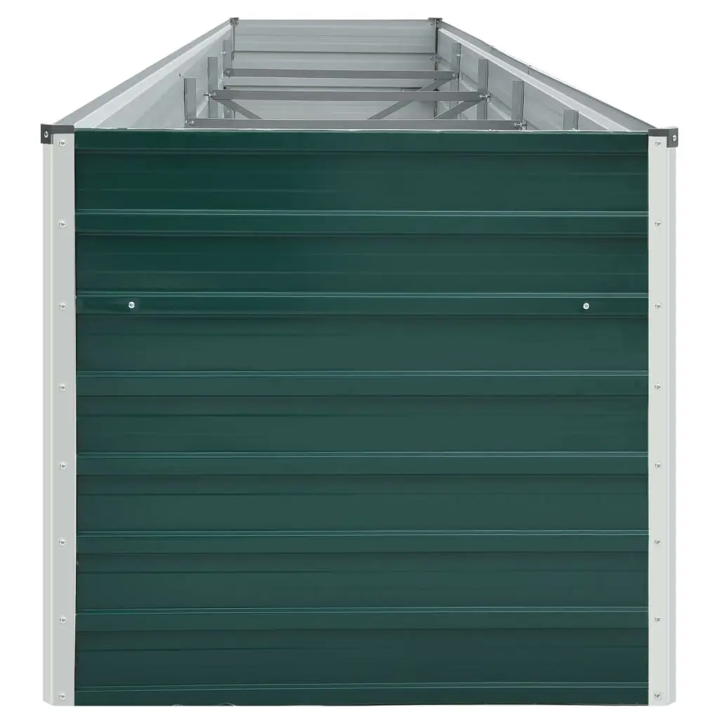 Galvanised Steel Raised Planter Box Outdoor 400x80x45cm Green for Flowers Vegetables Herbs
