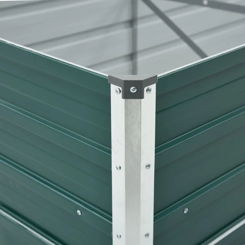 Galvanised Steel Raised Planter Box Outdoor 400x80x45cm Green for Flowers Vegetables Herbs