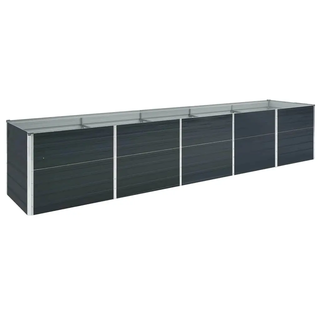 Galvanised Steel Raised Bed Planter Box Outdoor 400x80x45cm Anthracite Heavy Duty Weather Resistant Garden Decor