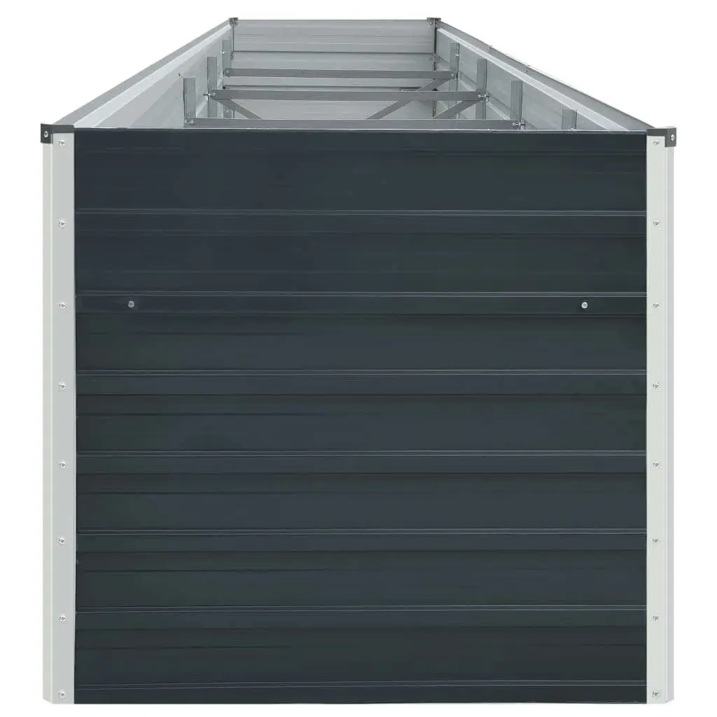 Galvanised Steel Raised Bed Planter Box Outdoor 400x80x45cm Anthracite Heavy Duty Weather Resistant Garden Decor