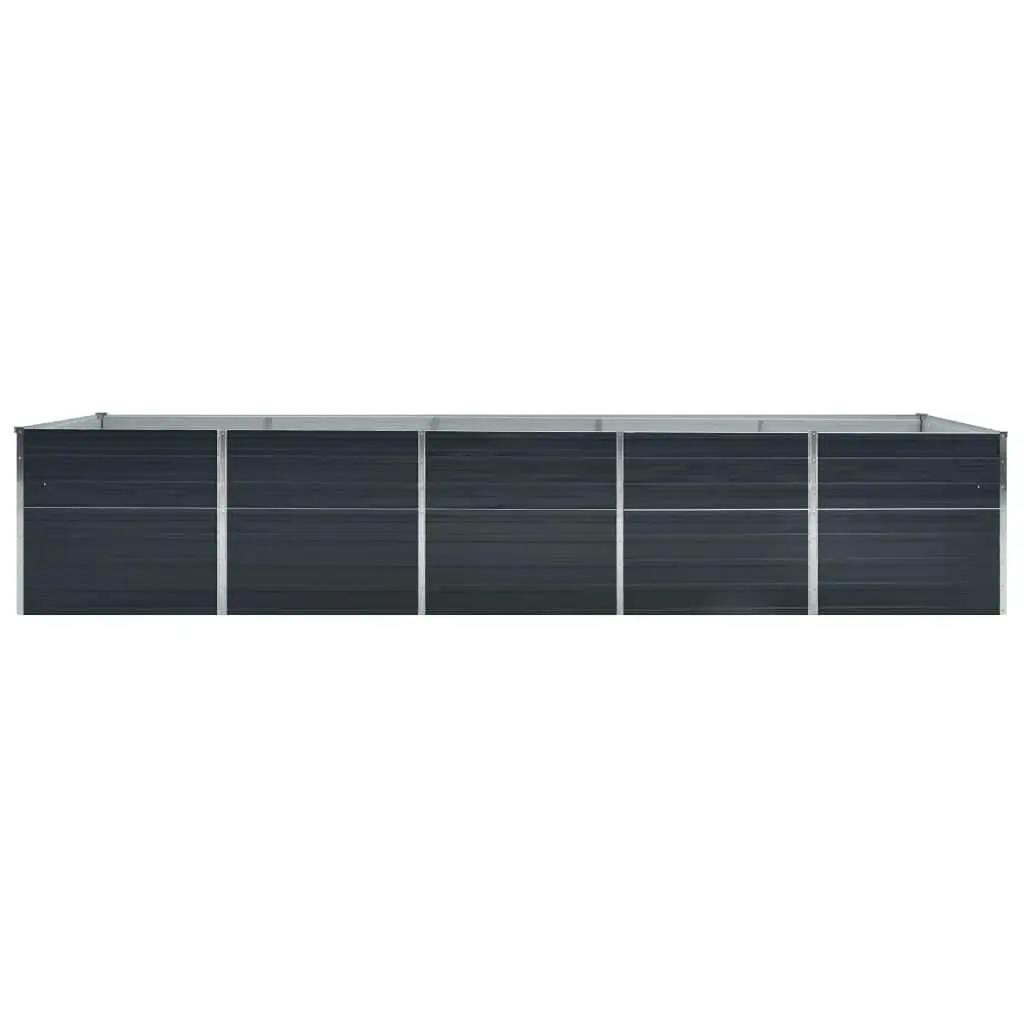 Raised Garden Bed Galvanised Steel 400 x 80 x 77 cm Anthracite Planter Box Outdoor Flowers Plants Vegetables