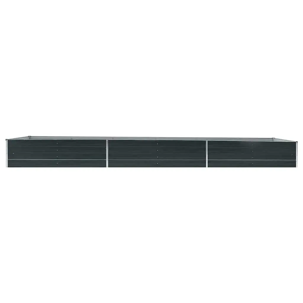 Outdoor Planter Box Heavy Duty Galvanised Steel Anthracite 480cm x 80cm x 45cm Raised Garden Bed