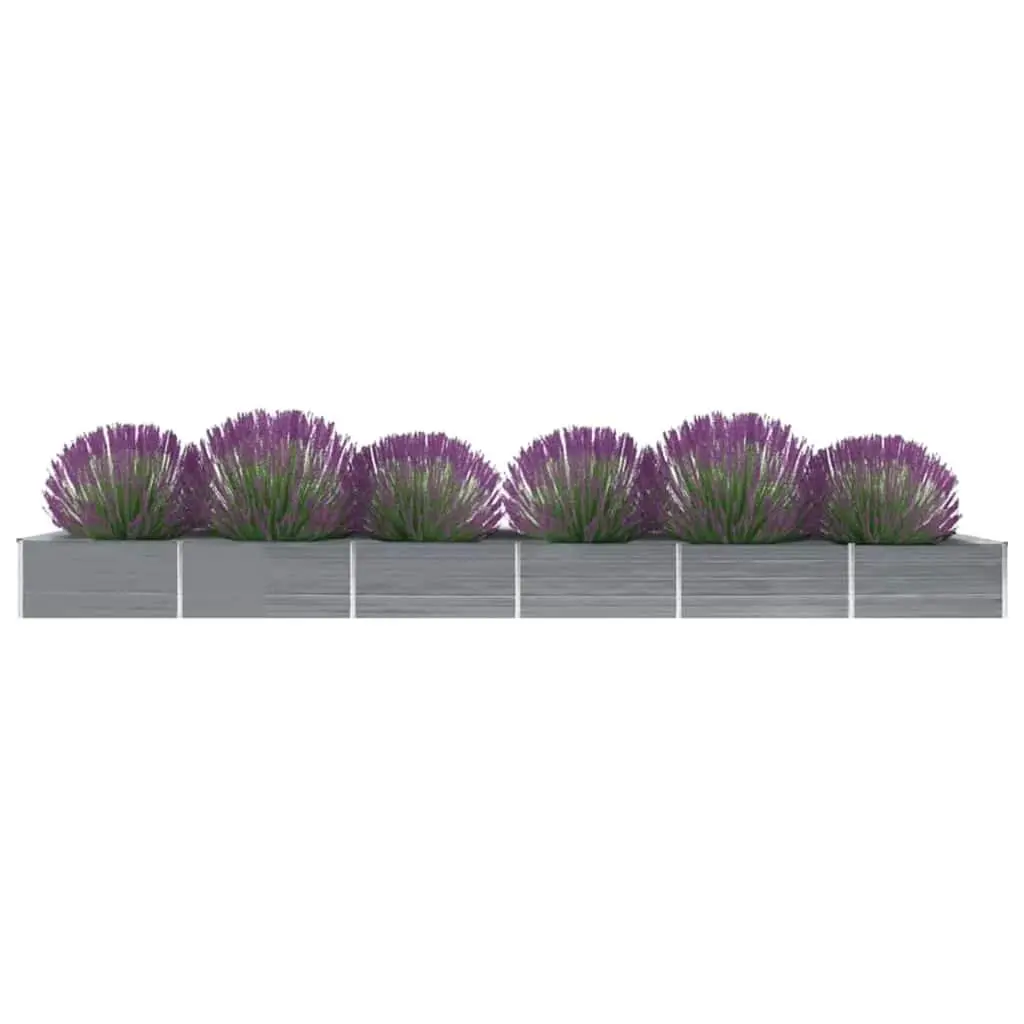 Galvanised Steel Garden Raised Bed Outdoor Planter Box 600 x 80 x 45 cm Grey