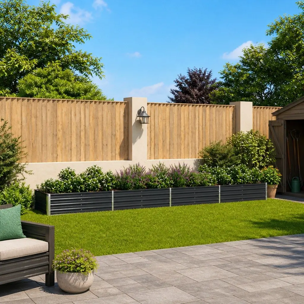 Raised Garden Bed Planter Box Outdoor Heavy-duty Anthracite 600 x 80 x 45 cm