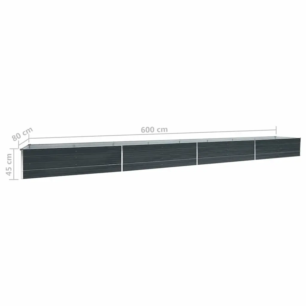 Raised Garden Bed Planter Box Outdoor Heavy-duty Anthracite 600 x 80 x 45 cm