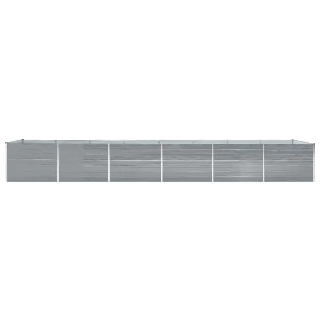 Outdoor Planter Box Raised Garden Bed Grey Galvanised Steel 600x80x77cm Heavy Duty Vegetable Flower Herb Container