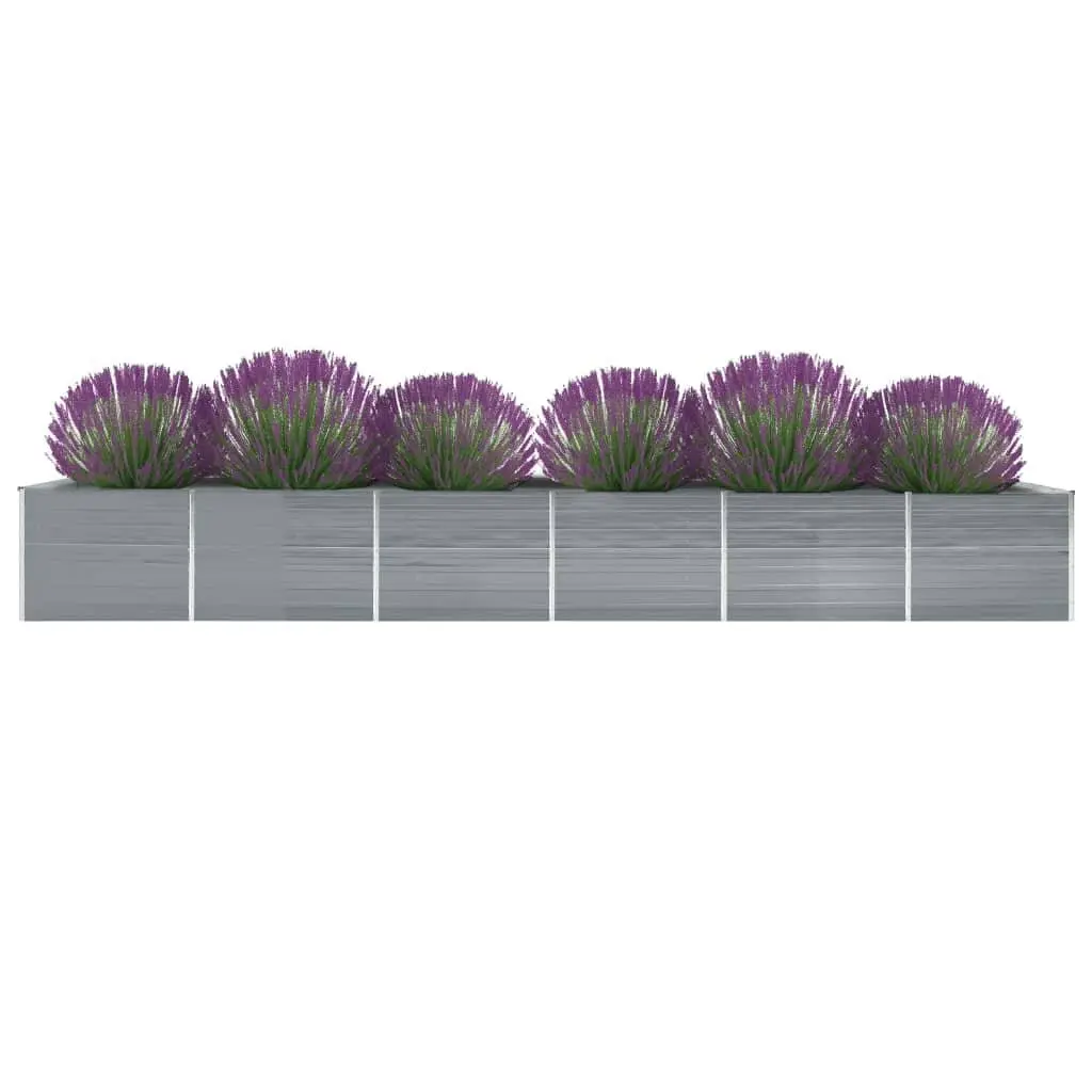 Outdoor Planter Box Raised Garden Bed Grey Galvanised Steel 600x80x77cm Heavy Duty Vegetable Flower Herb Container