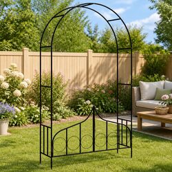 Practical Garden Arch with Gate for Outdoor Spaces