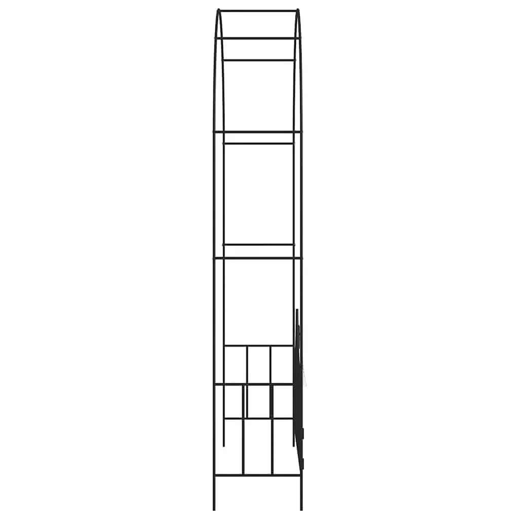 Garden Arch Iron Black 138x40x238cm with Gate for Climbing Plants Outdoor Decorative Structure