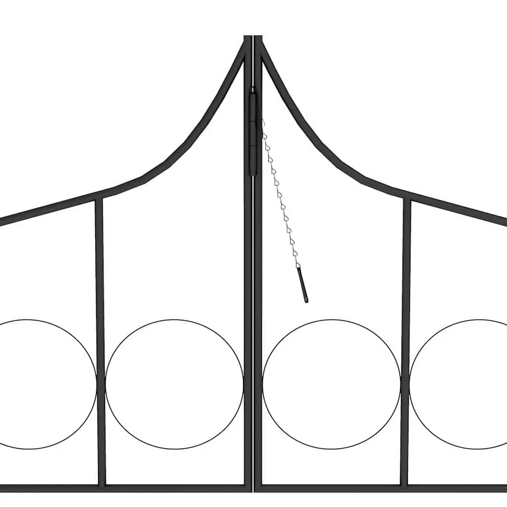 Garden Arch Iron Black 138x40x238cm with Gate for Climbing Plants Outdoor Decorative Structure