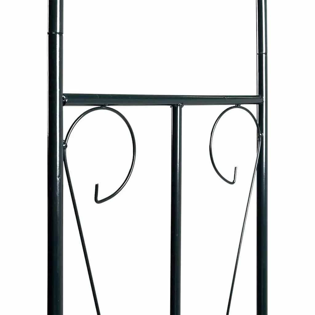 Garden Arch Iron Tubing Dark Green 142 x 37 x 275 cm Outdoor Arbour Trellis for Climbing Plants