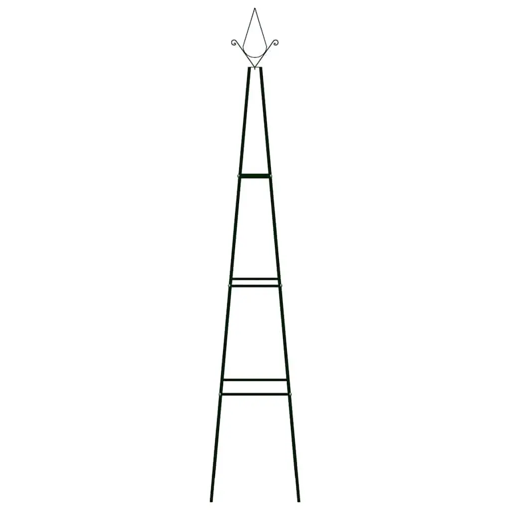 Garden Climbing Plant Rack Iron 3-Tier Trellis Dark Green
