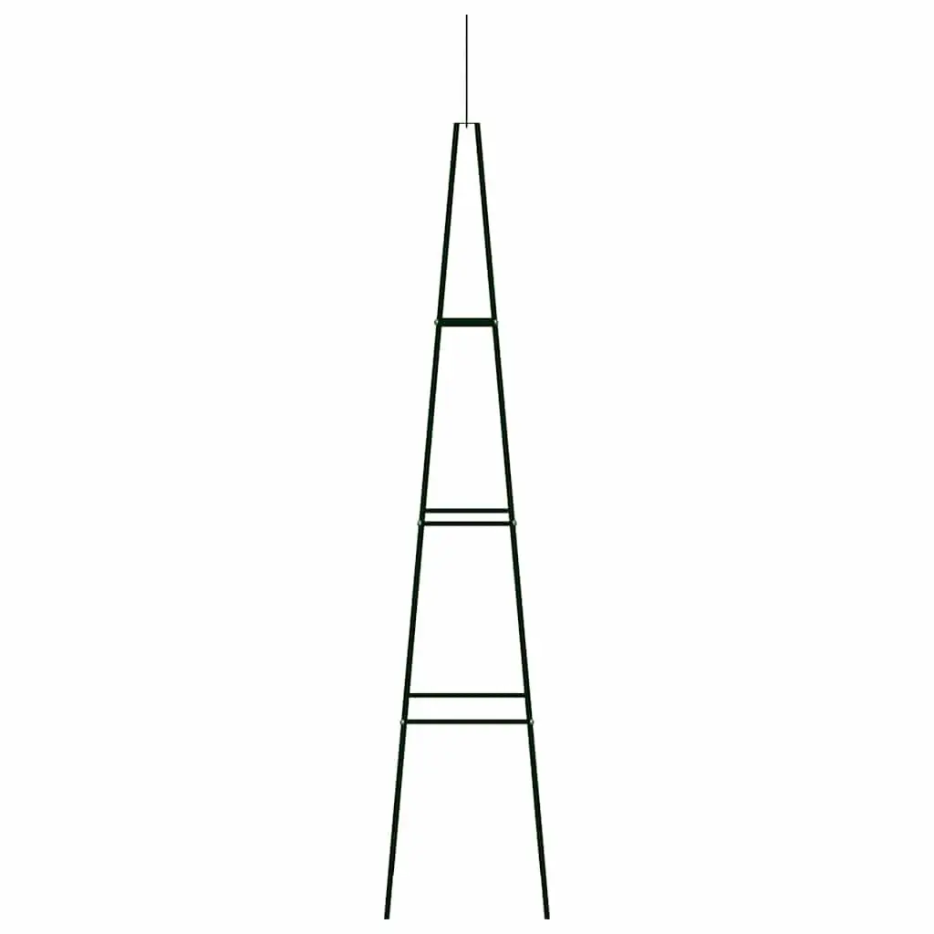 Garden Climbing Plant Rack Iron 3-Tier Trellis Dark Green