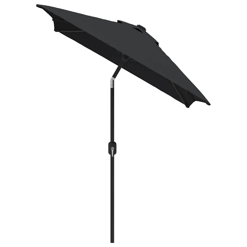 Garden Parasol UV Protective Polyester 300x200cm Black Foldable Crank Tilt Outdoor Sunshade