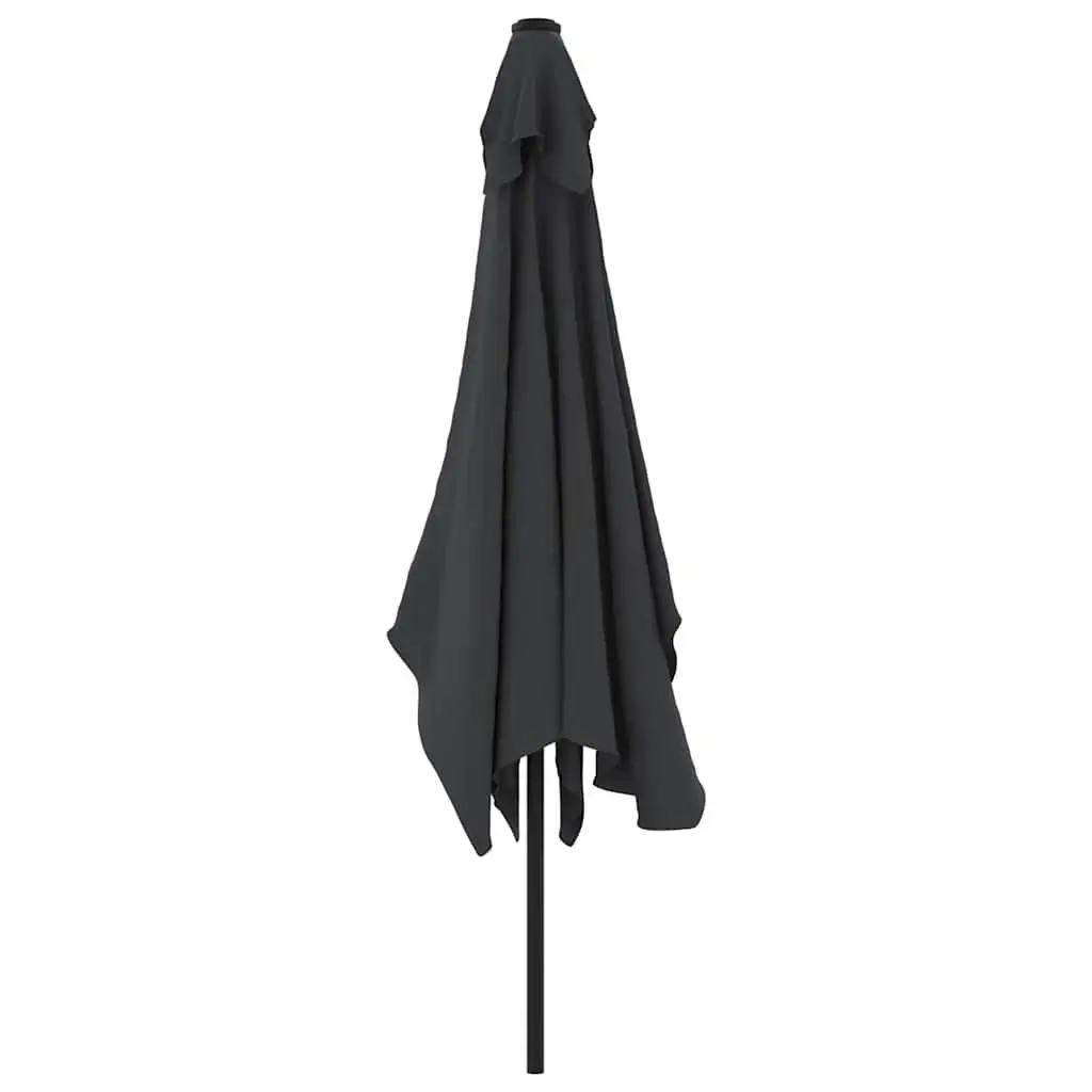 Garden Parasol UV Protective Polyester 300x200cm Black Foldable Crank Tilt Outdoor Sunshade
