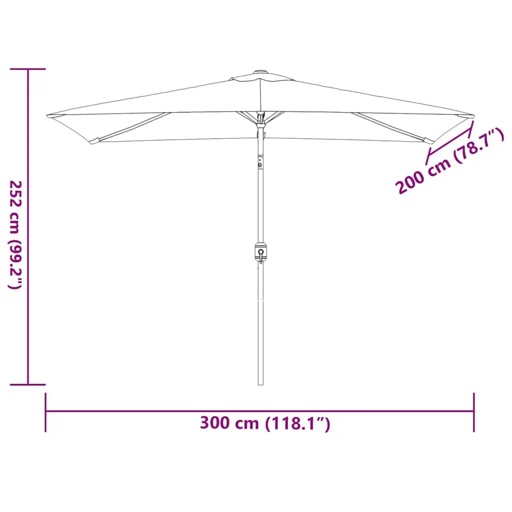 Garden Parasol Outdoor Umbrella 300x200cm UV Protection Shade Blue