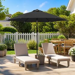 Functional 300cm Parasol with LED Lights for Outdoors
