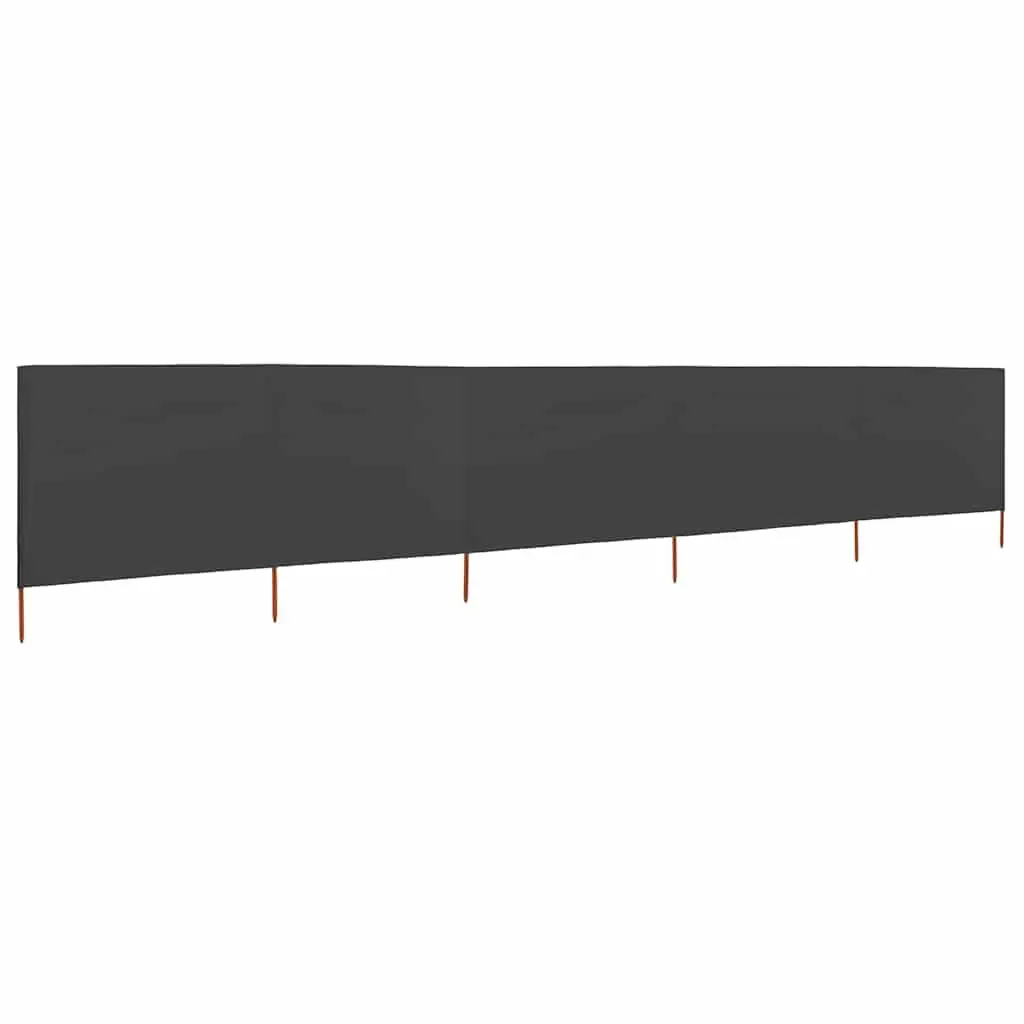 Folding Wind Screen 5-Panel Outdoor Shelter Anthracite 600cm x 160cm Non-Woven Fabric Garden Privacy