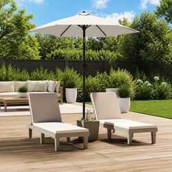 Practical White Umbrella for Your Patio and Garden
