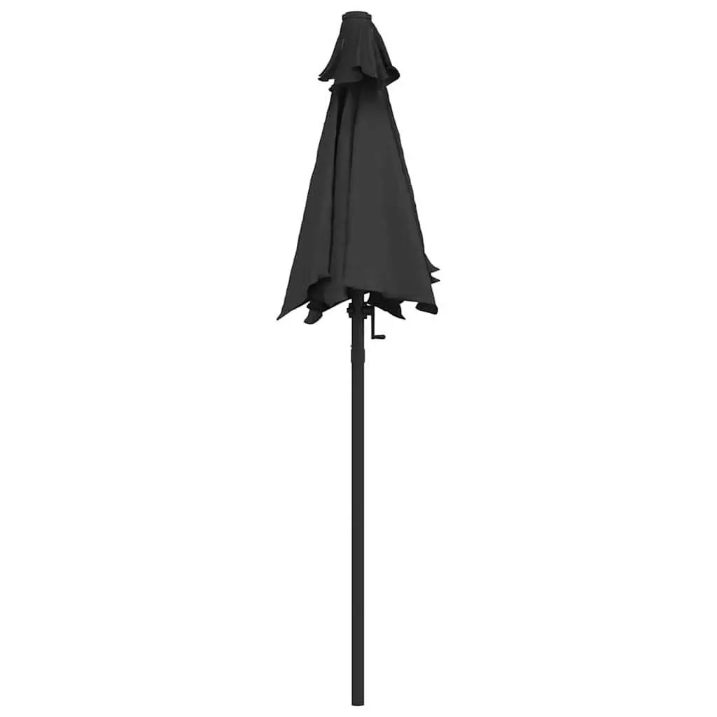 Garden Parasol Aluminium 200x224cm Anthracite Outdoor Sun Shade Patio Umbrella Crank Tilt