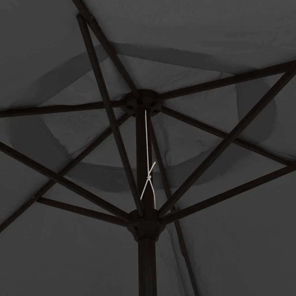 Garden Parasol Aluminium 200x224cm Anthracite Outdoor Sun Shade Patio Umbrella Crank Tilt