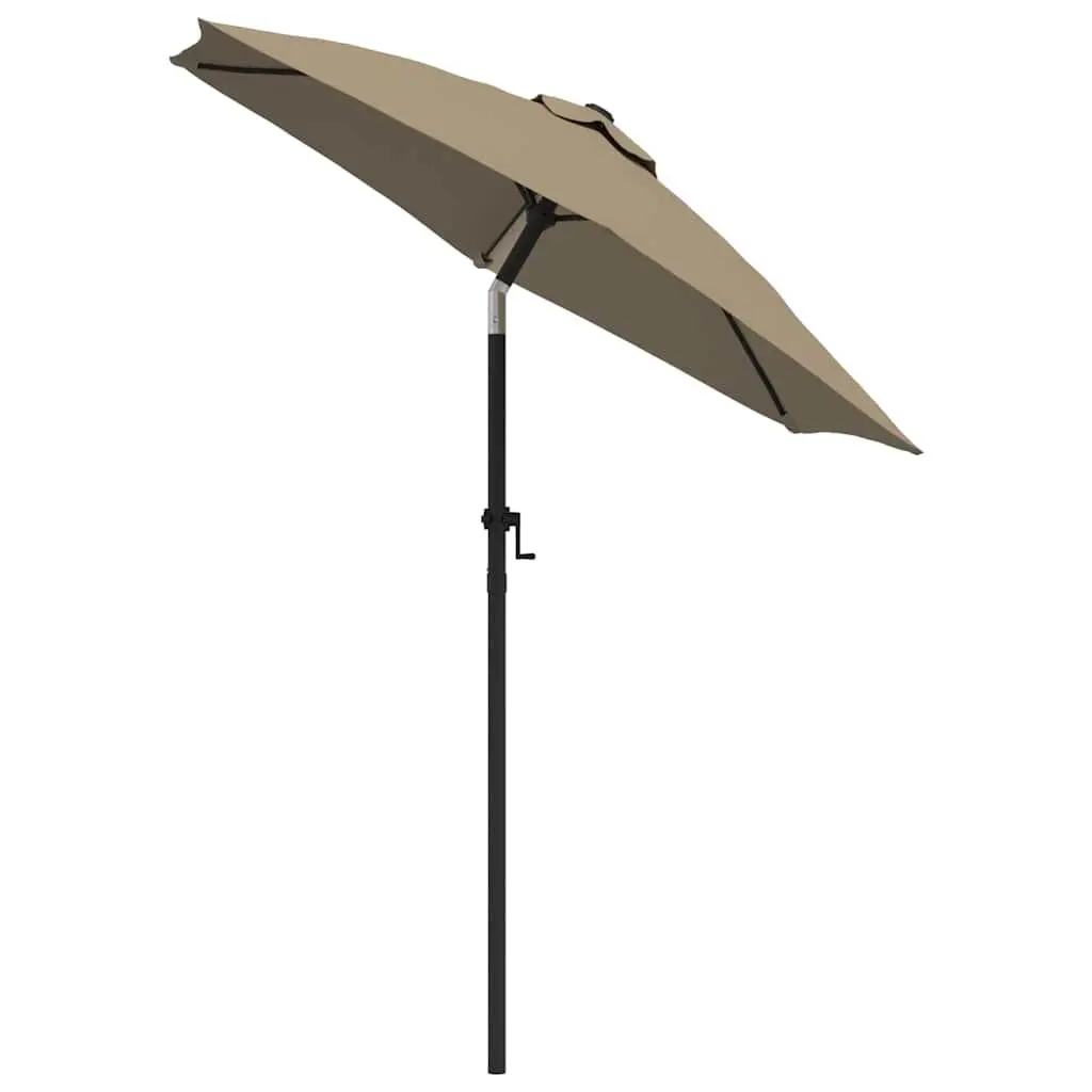 Garden Parasol Taupe 200x224cm Outdoor Patio Umbrella Sunshade Crank Tilt