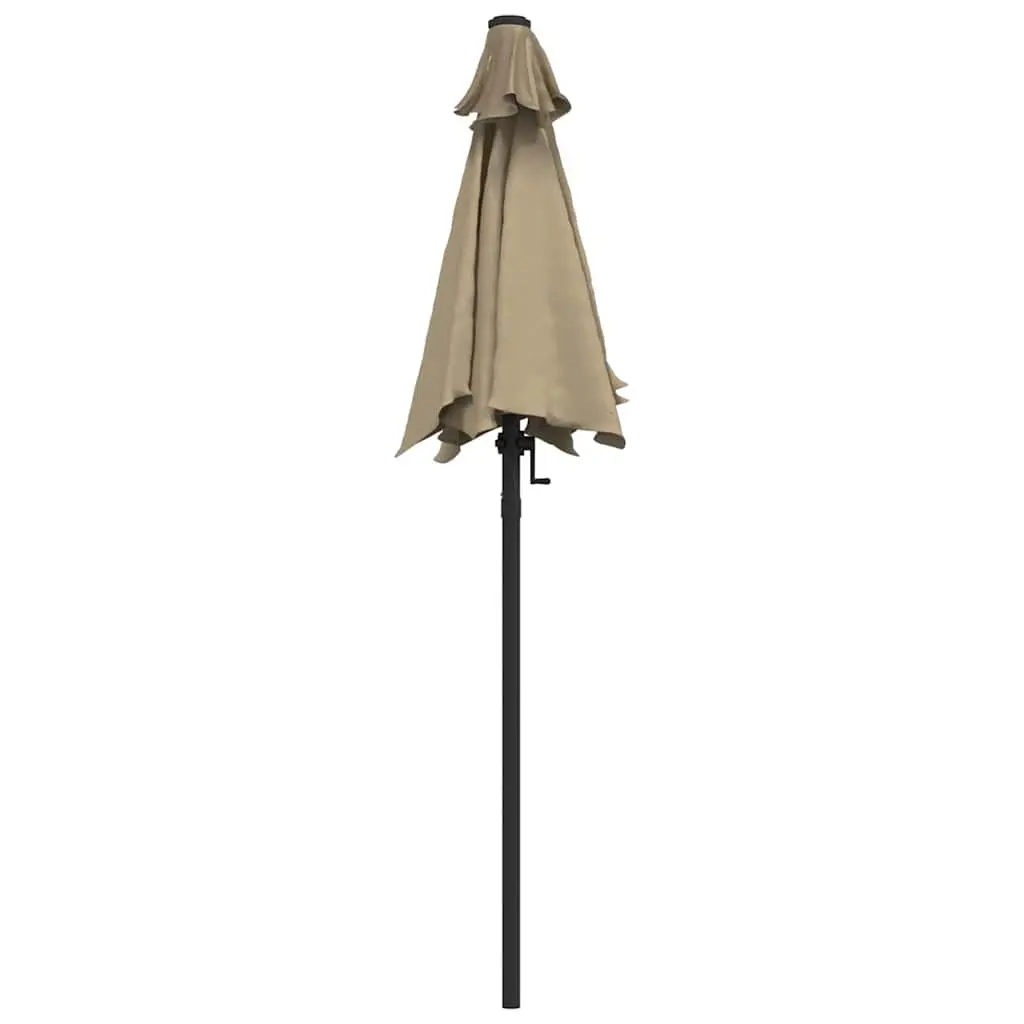 Garden Parasol Taupe 200x224cm Outdoor Patio Umbrella Sunshade Crank Tilt