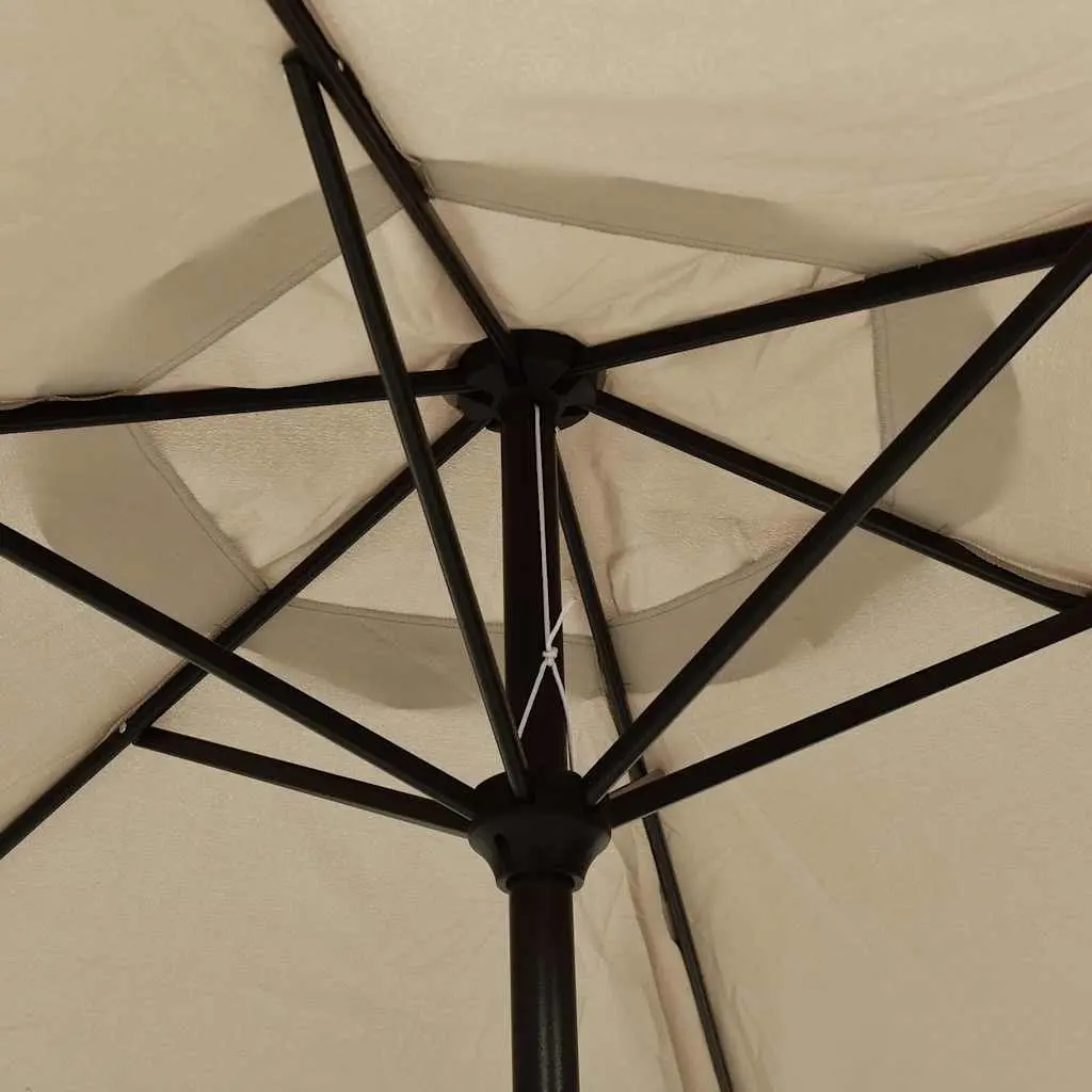 Garden Parasol Taupe 200x224cm Outdoor Patio Umbrella Sunshade Crank Tilt