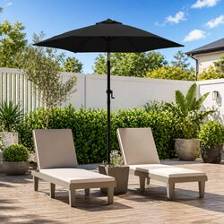 Versatile Outdoor Black Parasol 200x224 cm for Patio and Garden