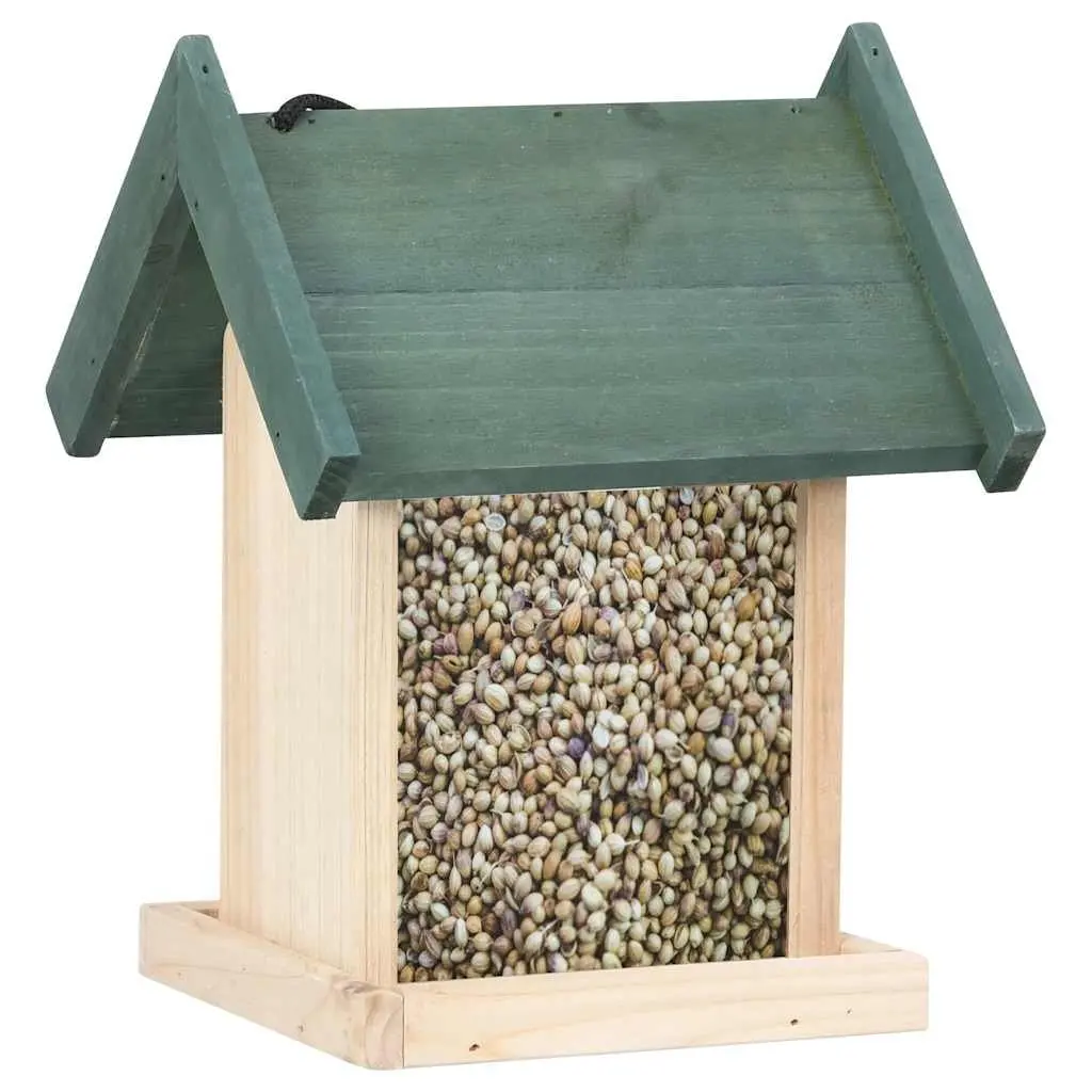 Wooden Bird Feeders Firwood Construction 4 Piece Beige Hanging Feeder House with Stand