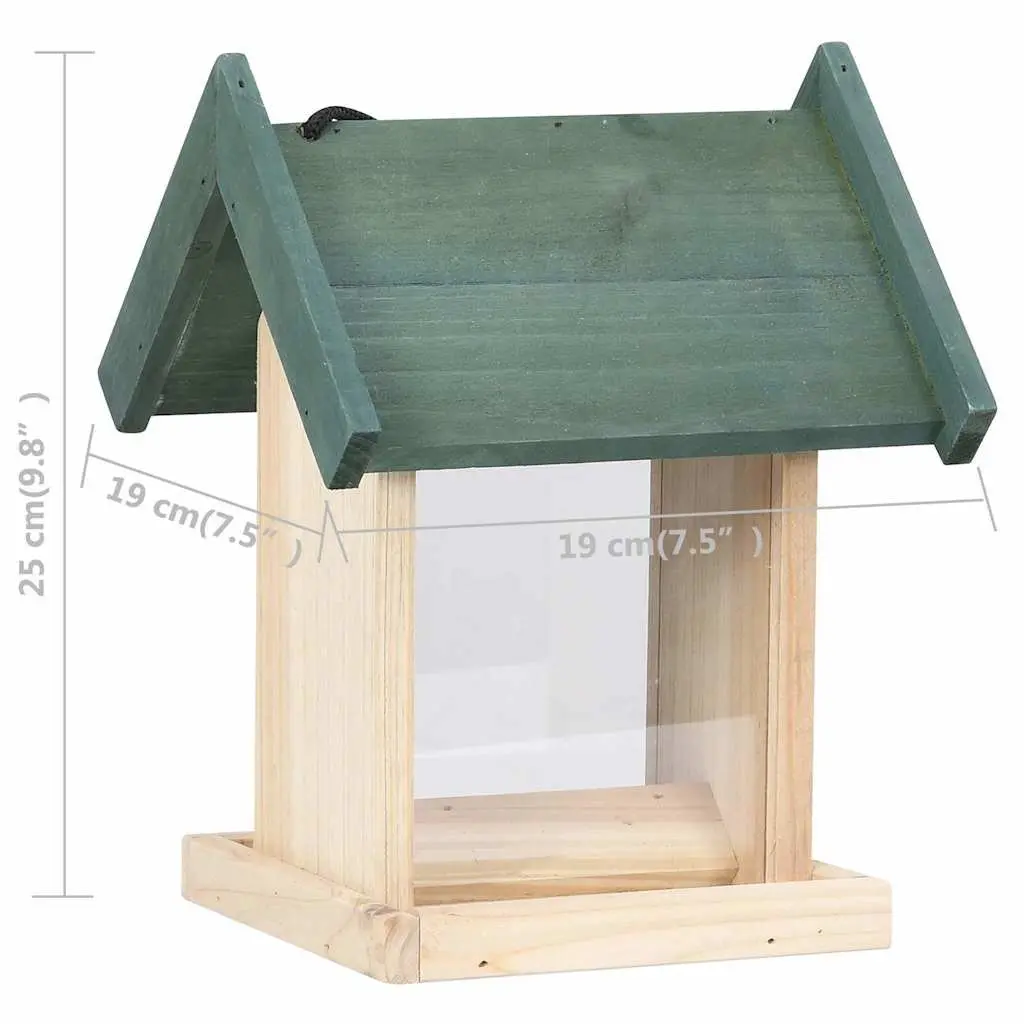 Wooden Bird Feeders Firwood Construction 4 Piece Beige Hanging Feeder House with Stand
