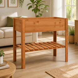 Versatile 2-Tier Wooden Plant Stand for Any Room