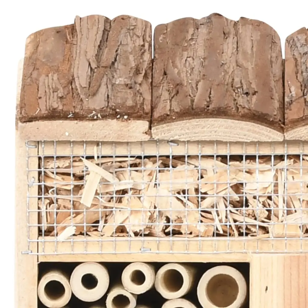 Insect Hotel Wooden Butterfly House Garden Wildlife Shelter Firwood Brown 30x10x30cm