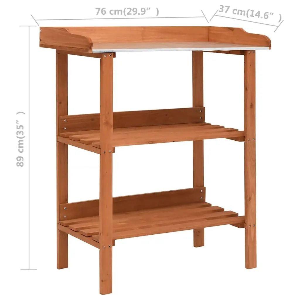 Wooden Plant Stand 3 Shelf Solid Firwood Brown Garden Display Rack