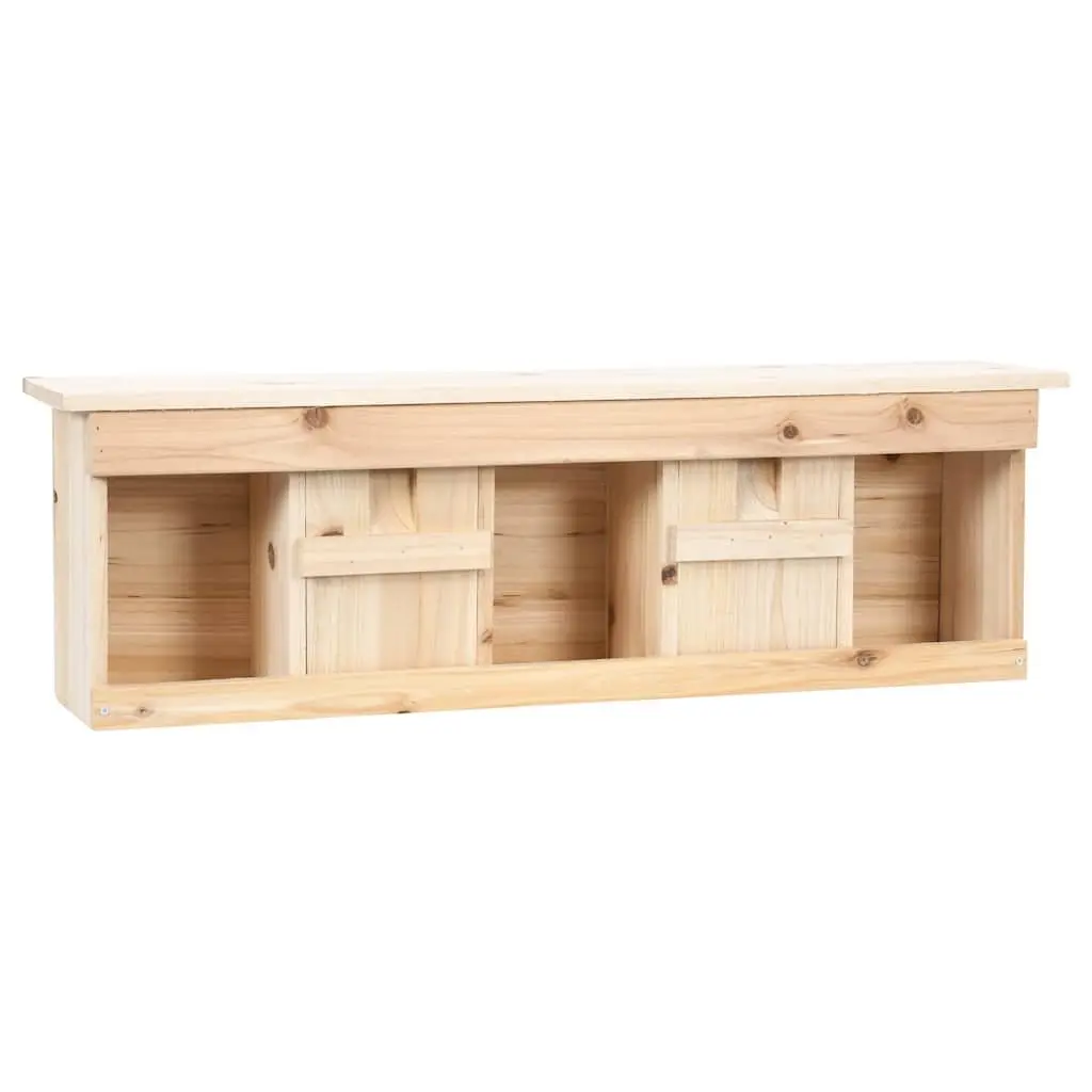 5 Room Wooden Birdhouse Brown Firwood Outdoor Nesting Box with Removable Doors