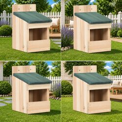Practical 4-Piece Wooden Birdhouse Set for Gardens