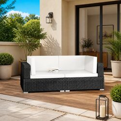 Black Rattan Corner Chairs Perfect for Outdoor Gatherings