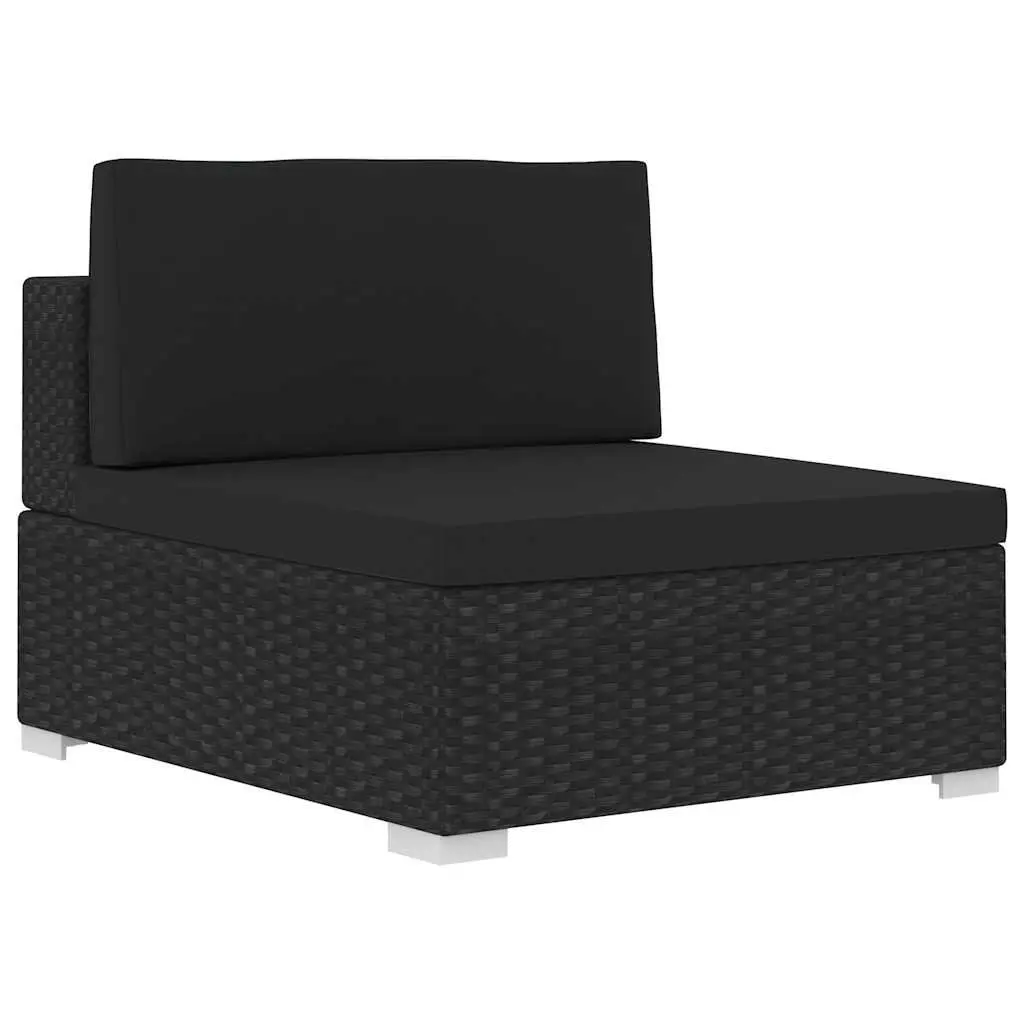 3 Piece Outdoor Garden Sofa Set Poly Rattan Black