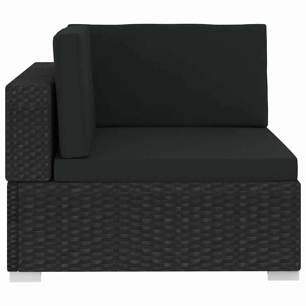 3 Piece Outdoor Garden Sofa Set Poly Rattan Black