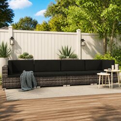 Versatile 4-Piece Grey Garden Sofa Set for Outdoor Use