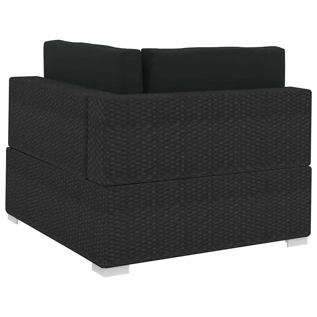 Outdoor Sofa Set Poly Rattan 4 Piece Black