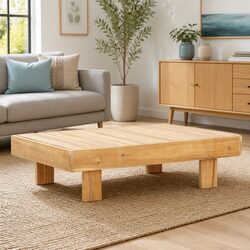 Practical Solid Wood Coffee Table for Indoor and Outdoor Use