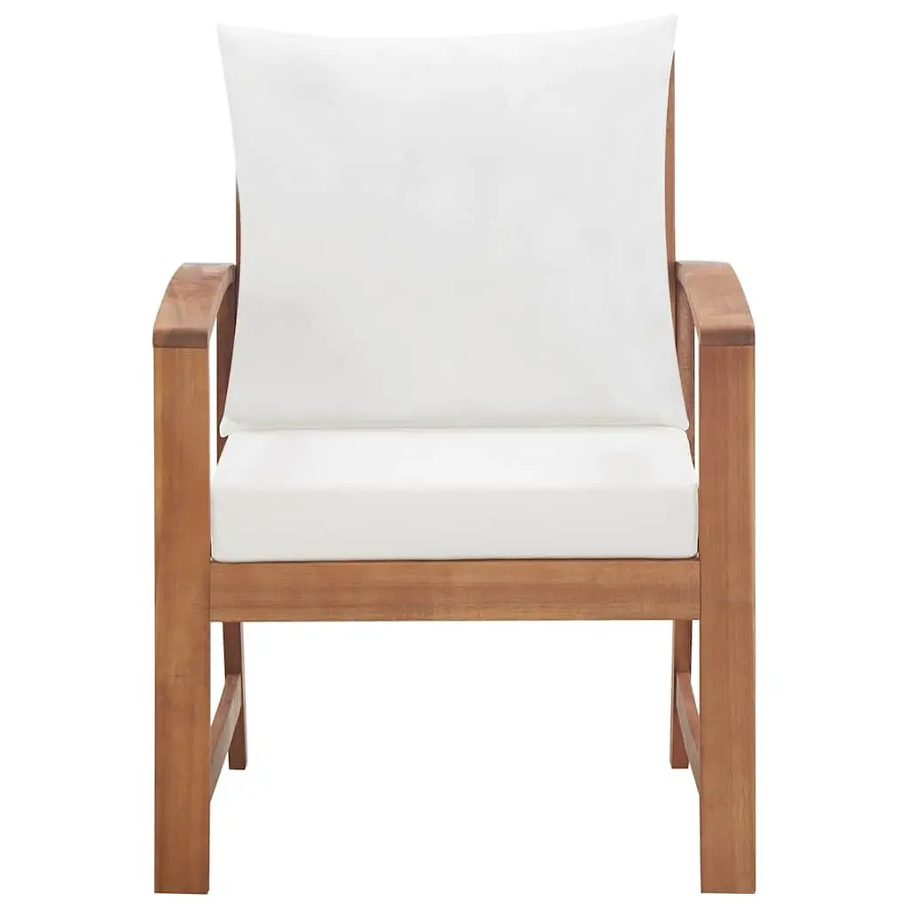 4 Piece Garden Lounge Set Acacia Wood Outdoor Furniture Sofa White