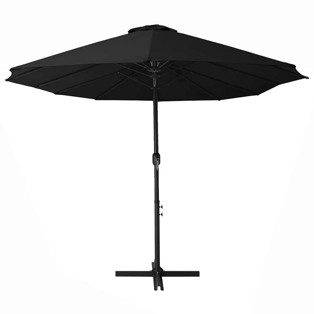 Garden Parasol Double-Top UV Protective Polyester 460x270cm Black Aluminium