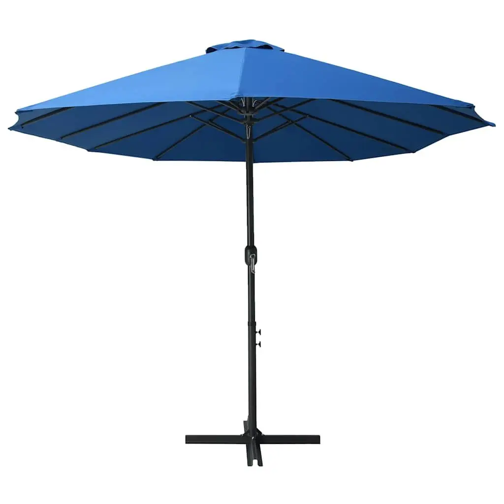 Garden Parasol Aluminium 460x270 cm Double-Top Shade Crank Open Blue