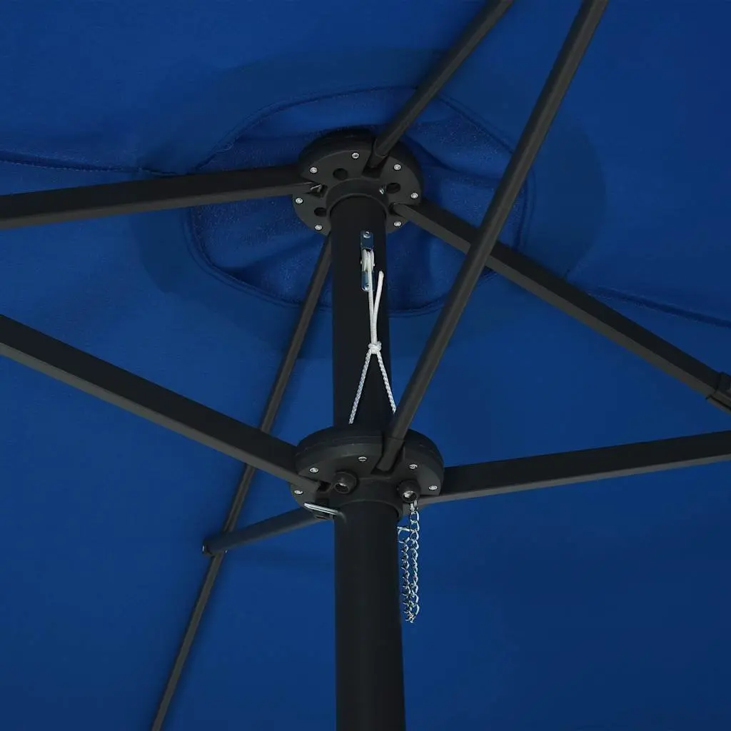 Garden Parasol Aluminium 460x270 cm Double-Top Shade Crank Open Blue